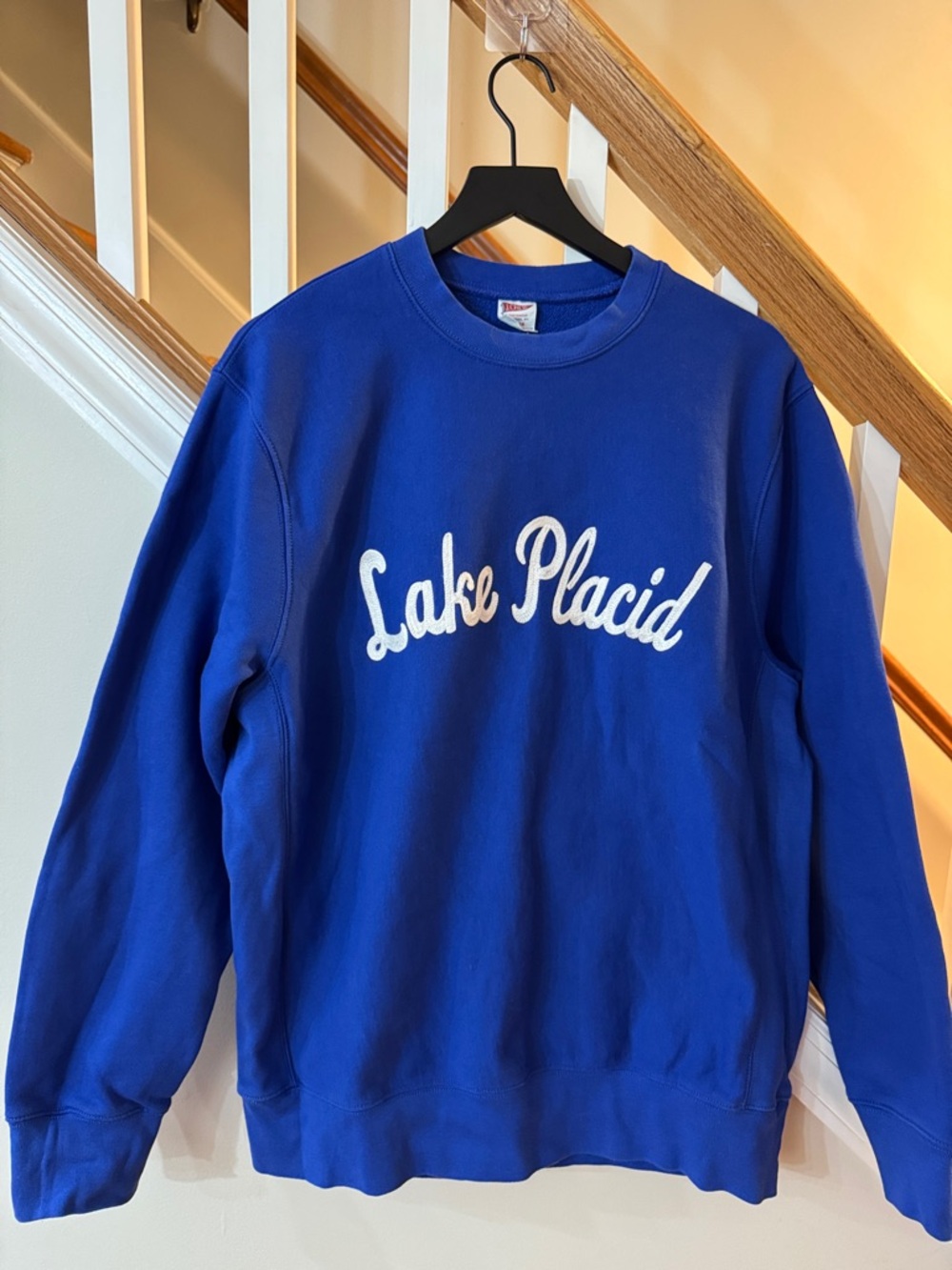 J. Crew Lake Placid Crewneck Sweatshirt - Blue with White Script